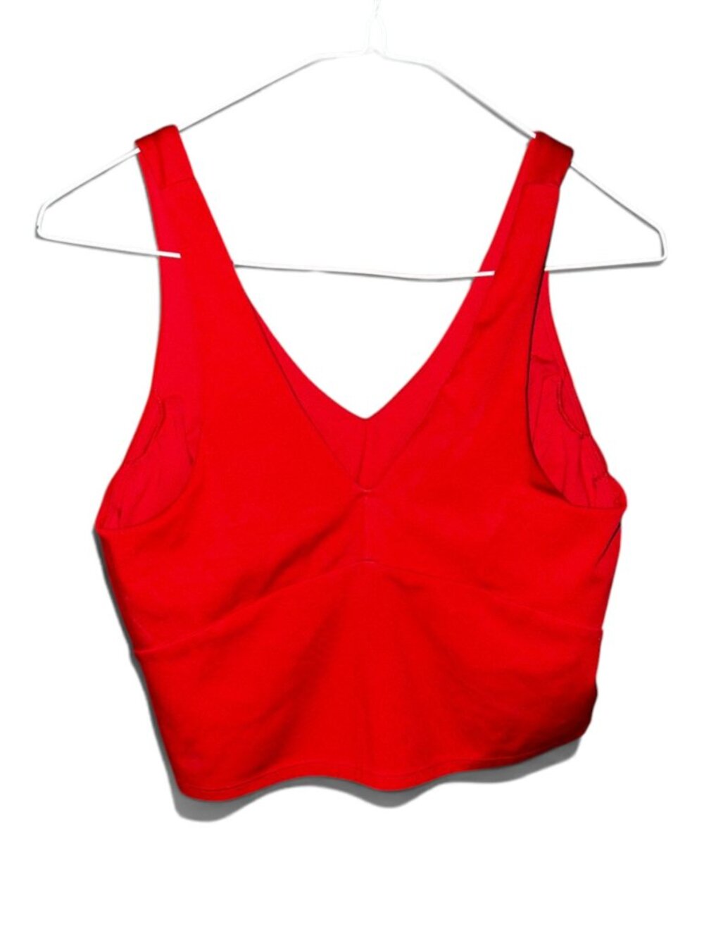 All In Motion Red Longline V-Neck Sports Bra Crop Tank Top Size M